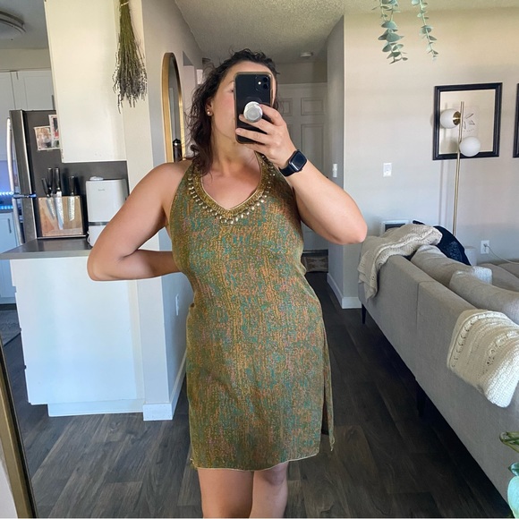 Satya Paul Designer Halter Silk Dress - Picture 2 of 16